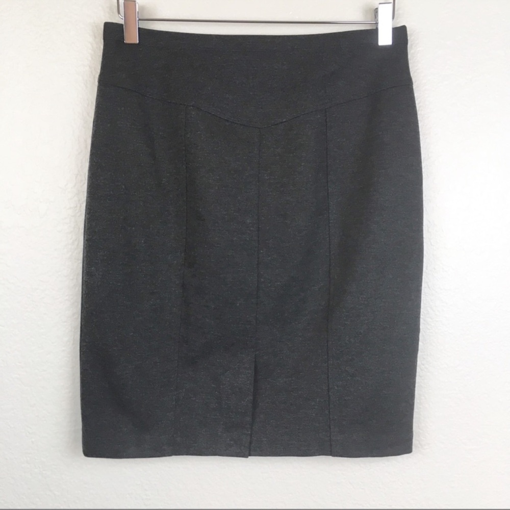 Ellen Tracy Ponte Knit Charcoal Sweater Midi Knee-Length Stretchy Pencil Skirt - Picture 4 of 8
